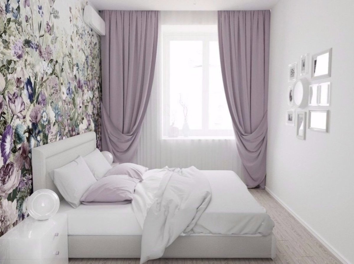 Спальня в лавандовых тонах