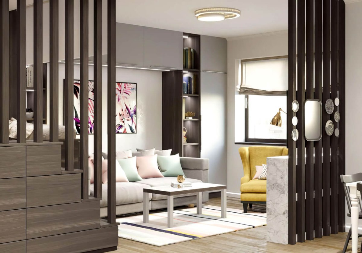 Деревянная стенка зонирование икеа