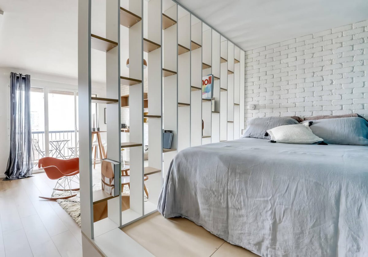 Перегородка в спальне для зонирования