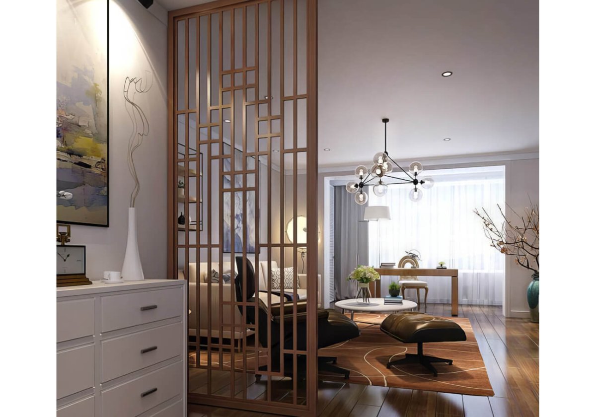 Деревянные перегородки для зонирования пространства