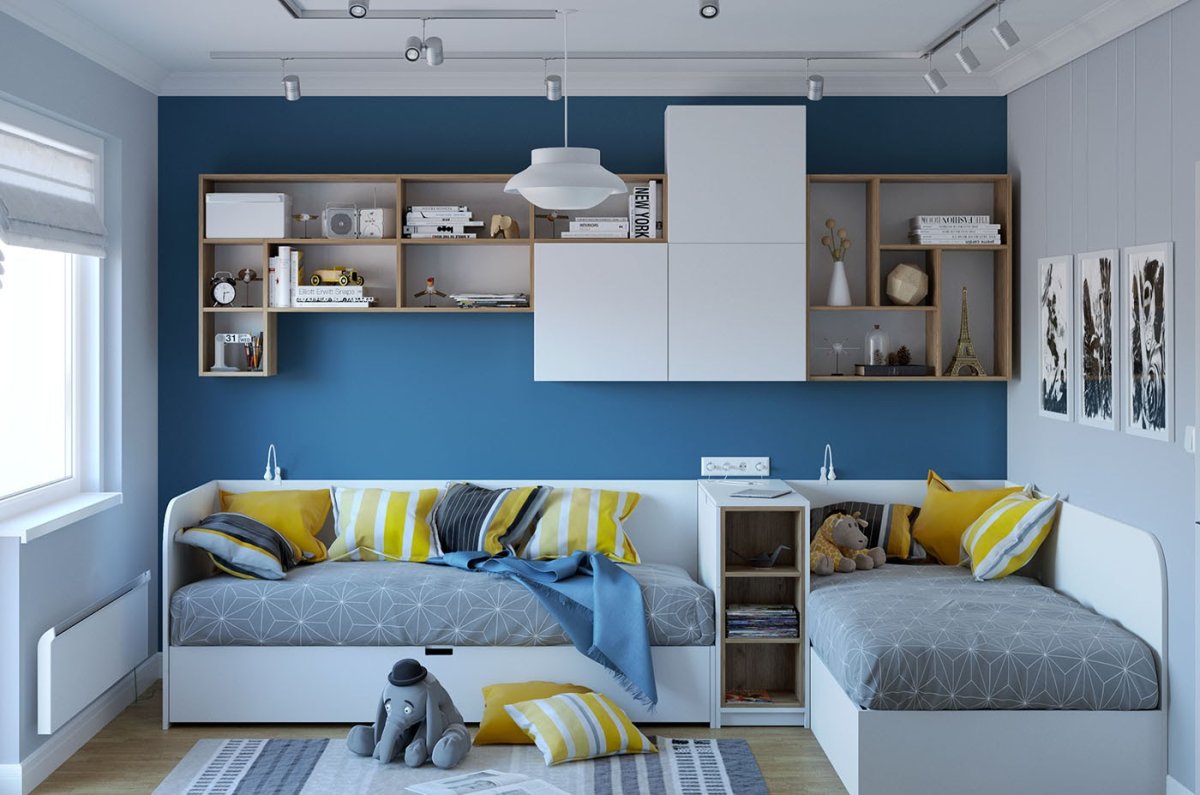 Интерьер комнаты для двух мальчиков 12 кв м