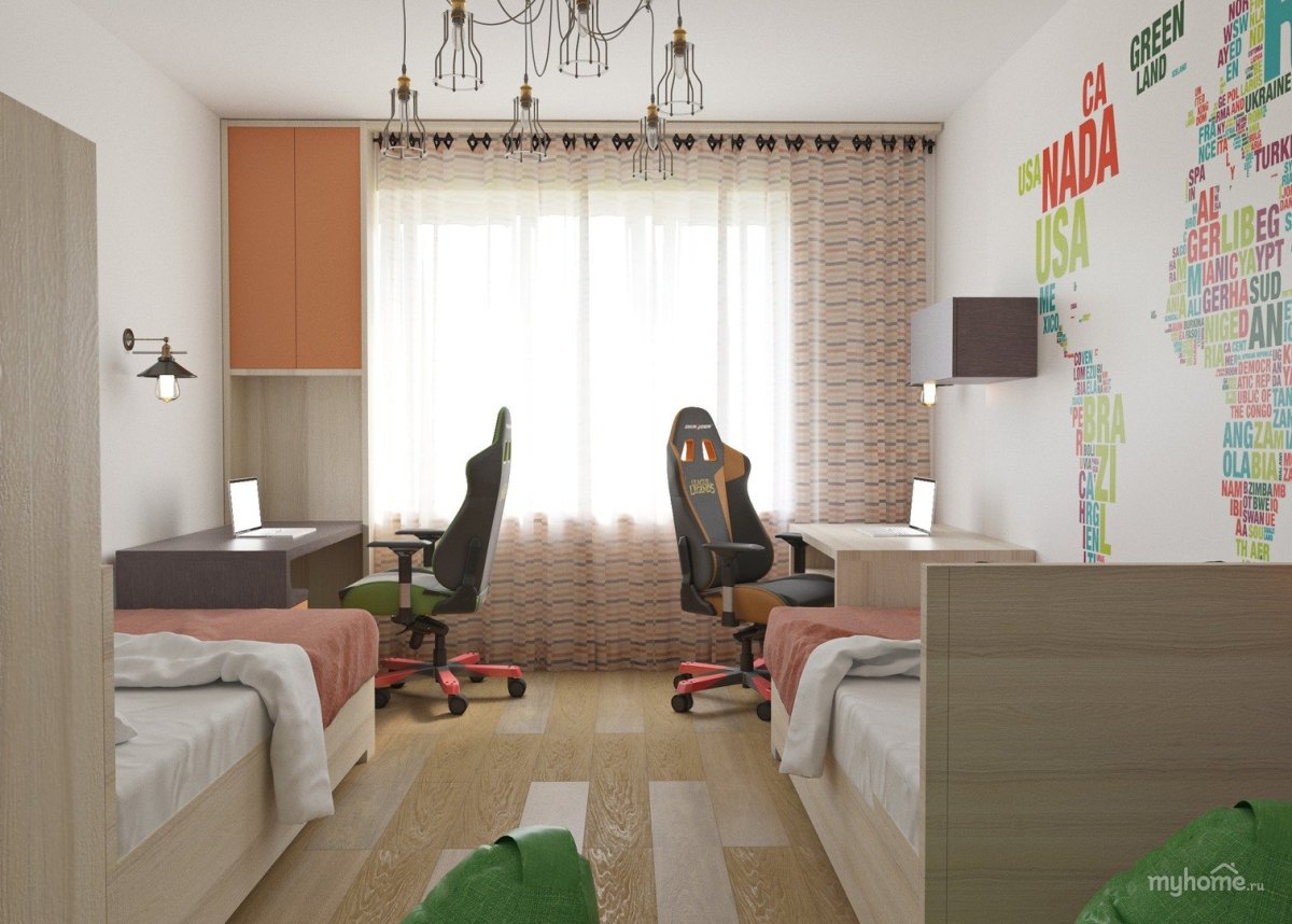 Комната 14 кв м для двоих детей разнополых подростков