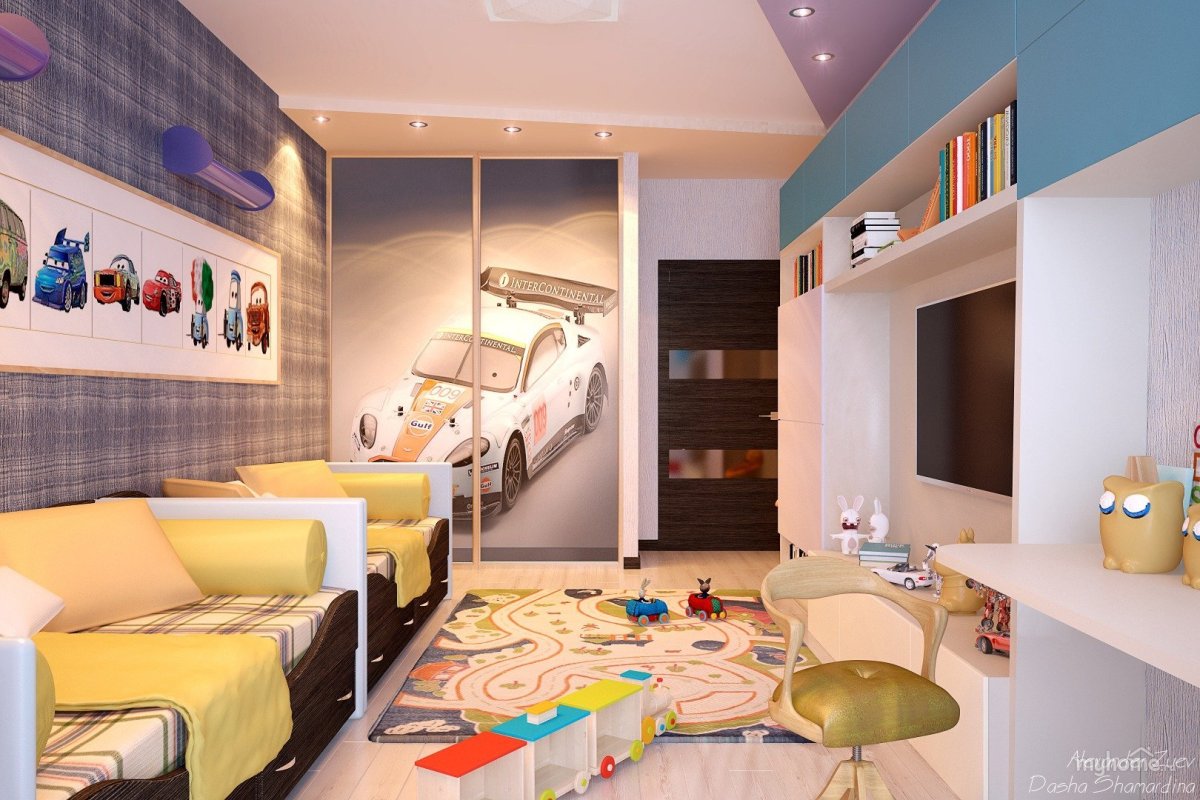 Комната с балконом для двоих детей