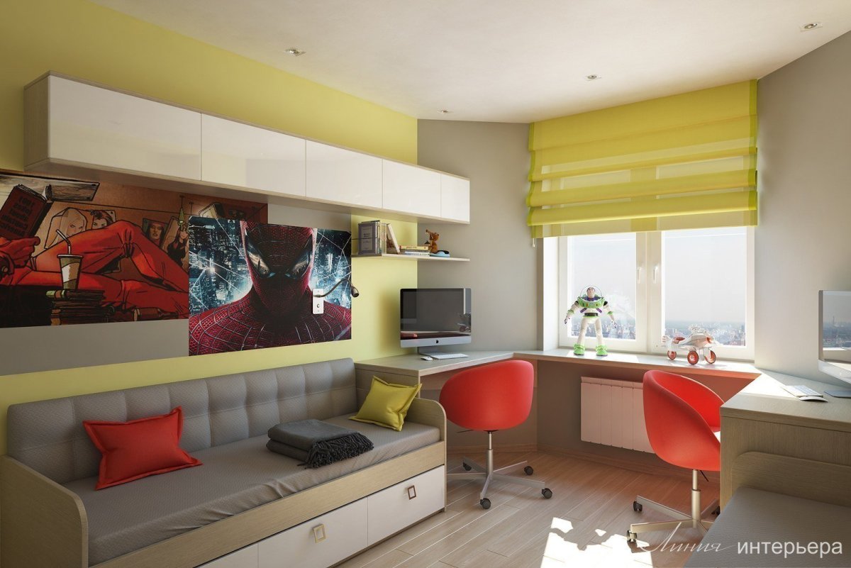 Интерьер детской комнаты для двоих