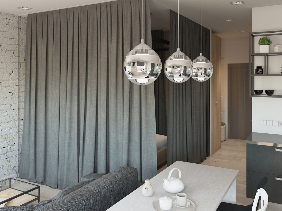 Перегородка штора для зонирования комнаты