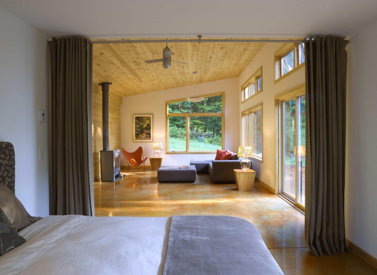 Перегородки из штор для зонирования пространства