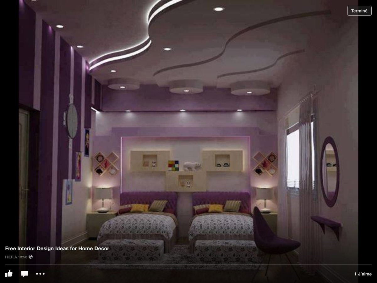 Комната для девочки фиолетового цвета