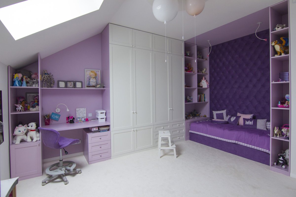Комната для девочки фиолетового цвета