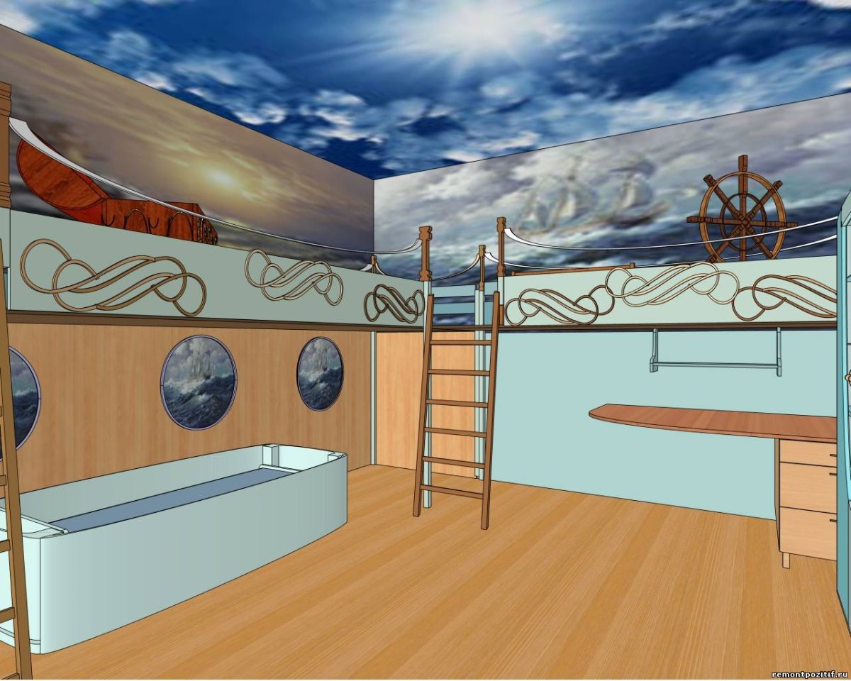 Фон комнаты в волшебном морском стиле