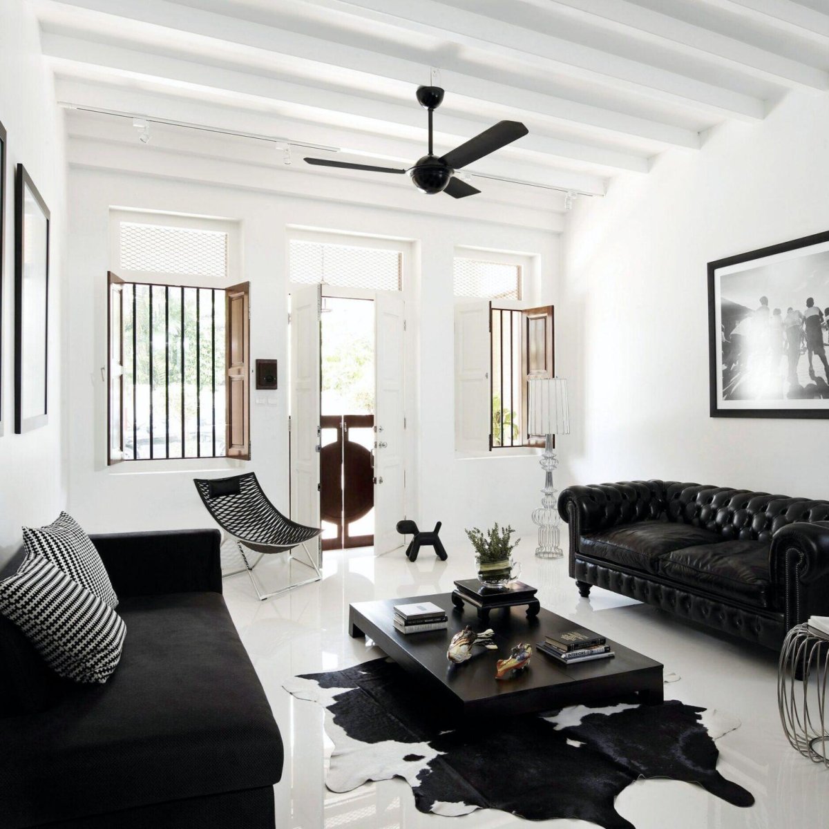 Черно белый интерьер