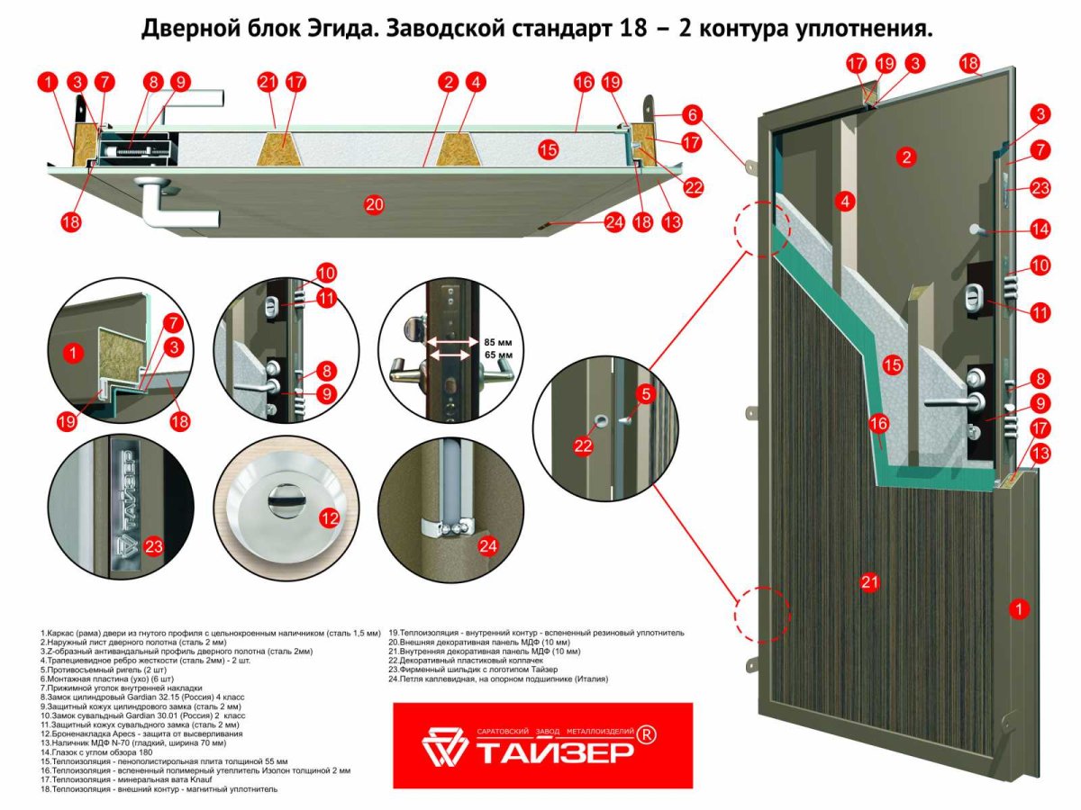 Схема монтажа входной металлической двери