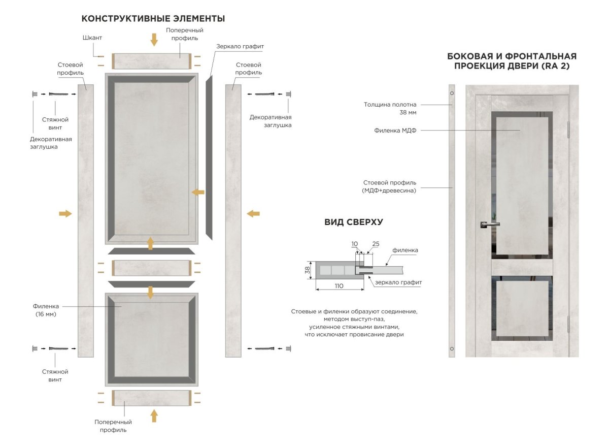 Двери Геона слим бетон