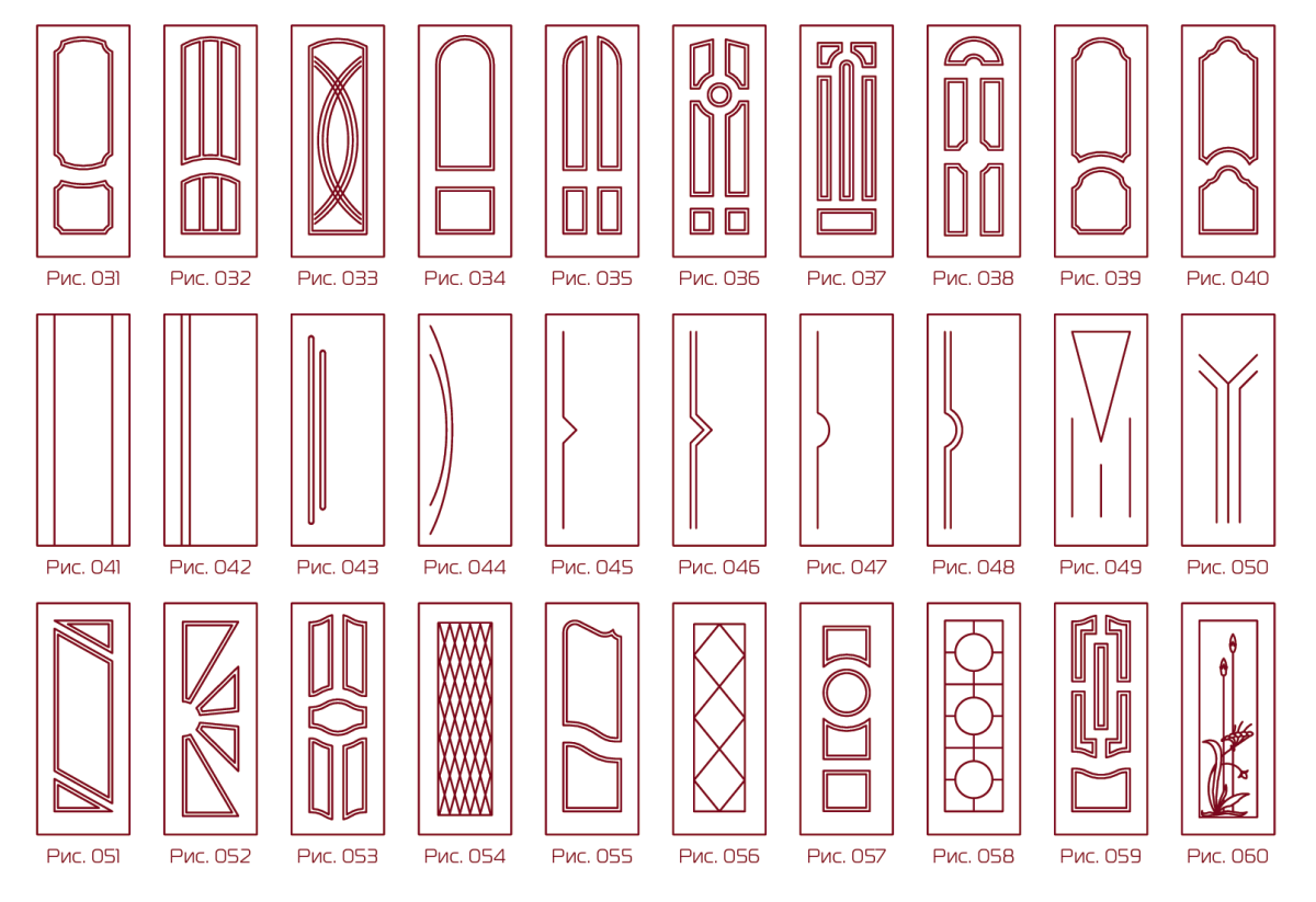 Узор фрезерованной МДФ фасад