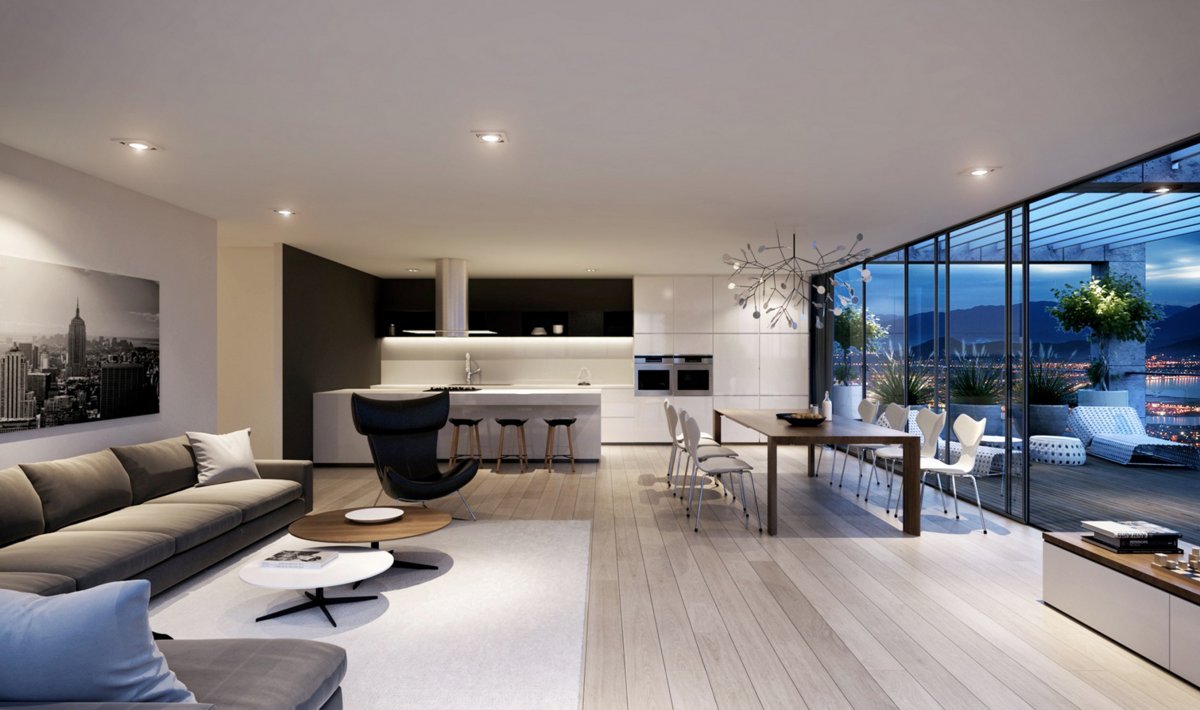 Современная гостиная в доме