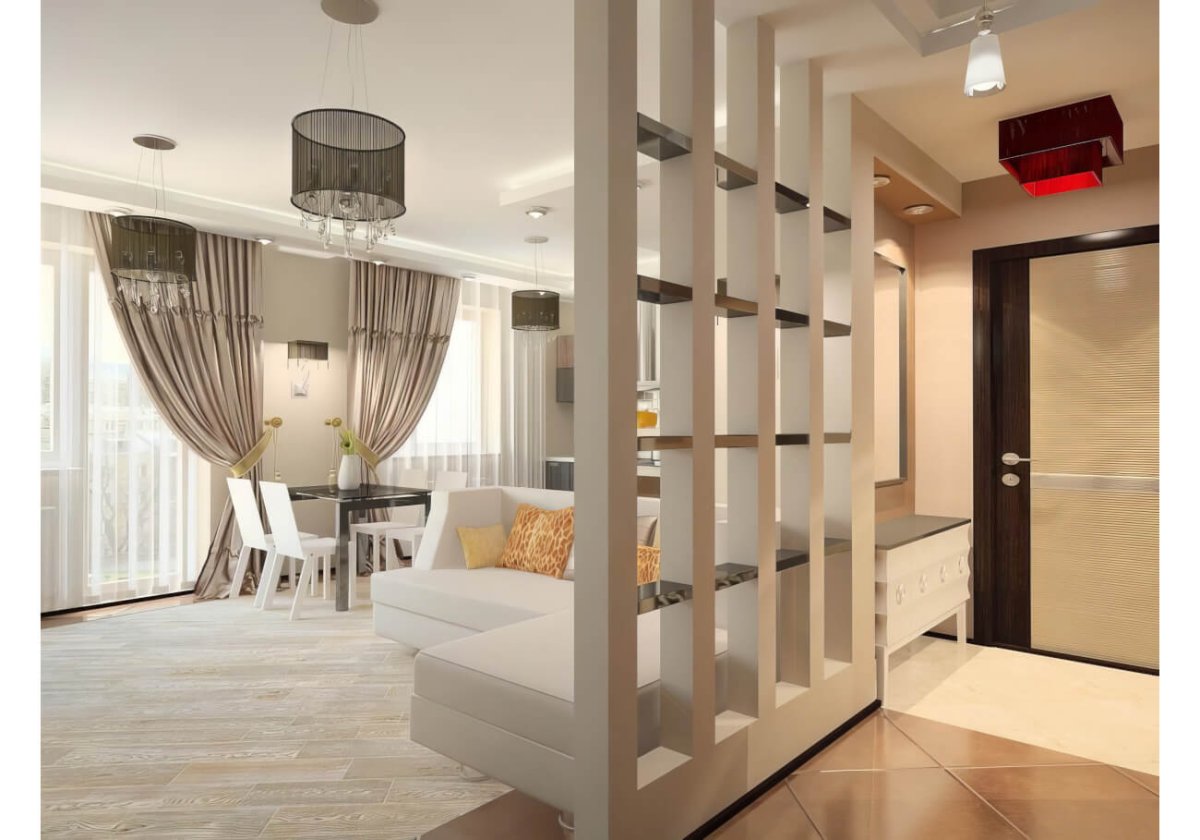 Перегородка между кухней и гостиной