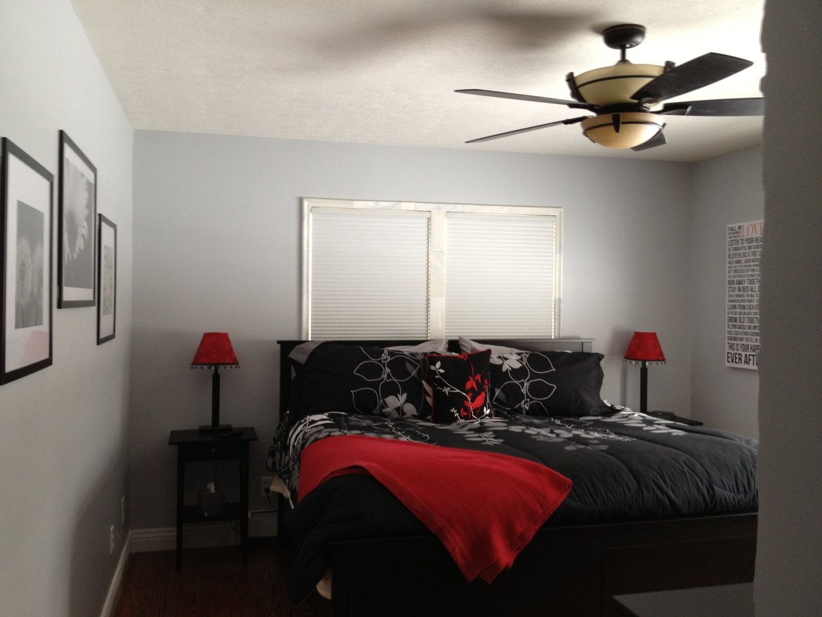 Спальная комната черно красная