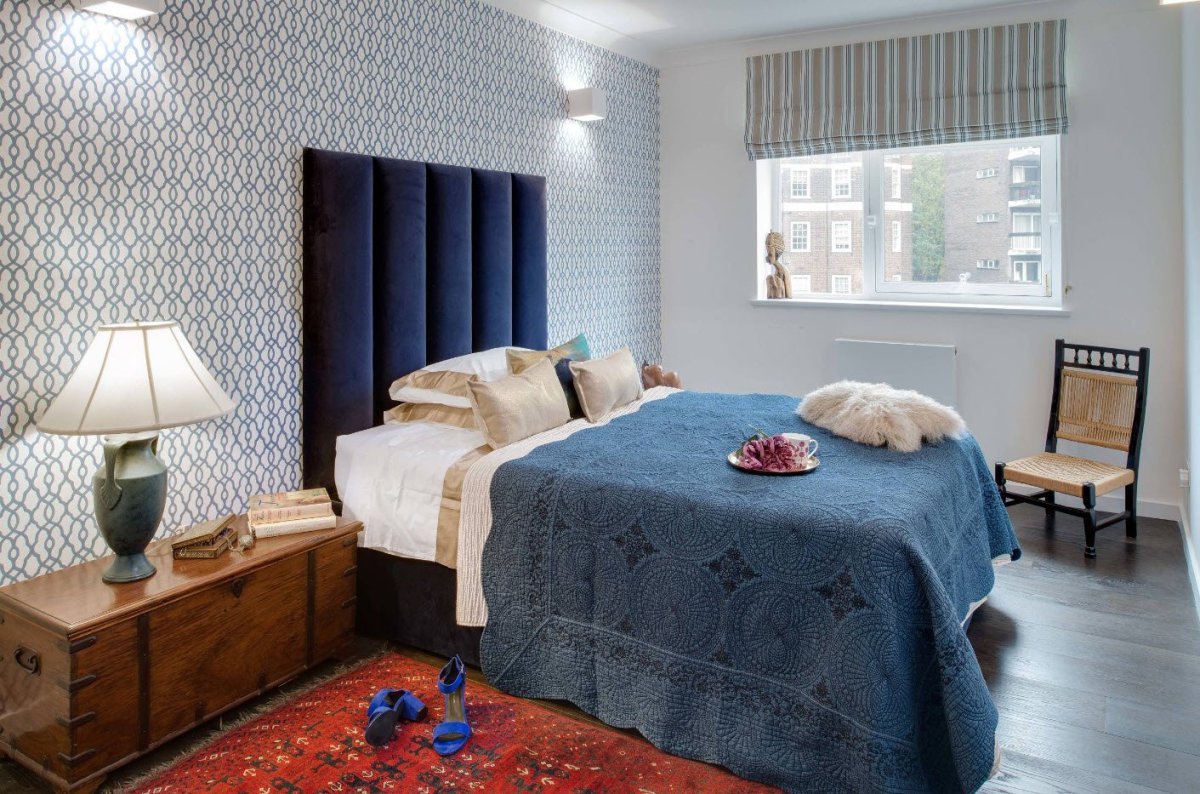 Спальня в синих тонах