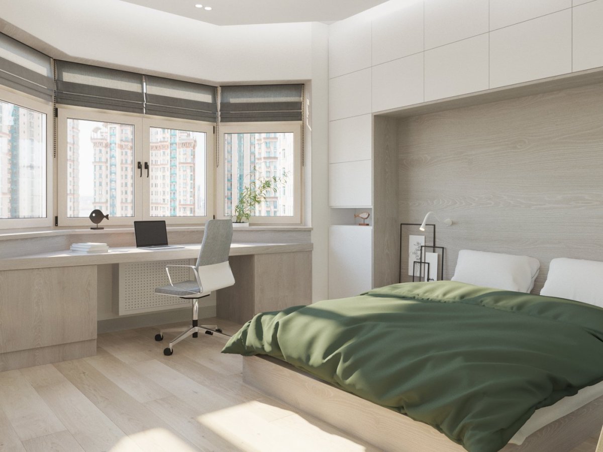 Рабочая зона в спальне