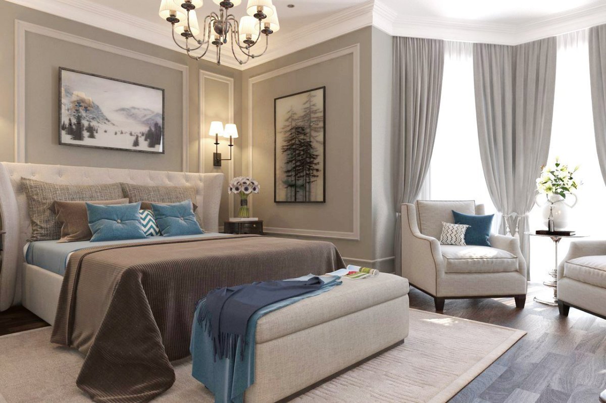 Спальня с эркерным окном