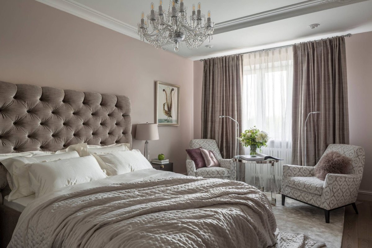 Спальня в серо бежевых тонах