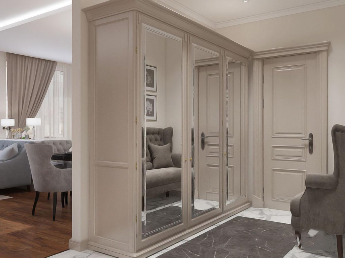 Шкаф прихожая "Неоклассика" цвет патина