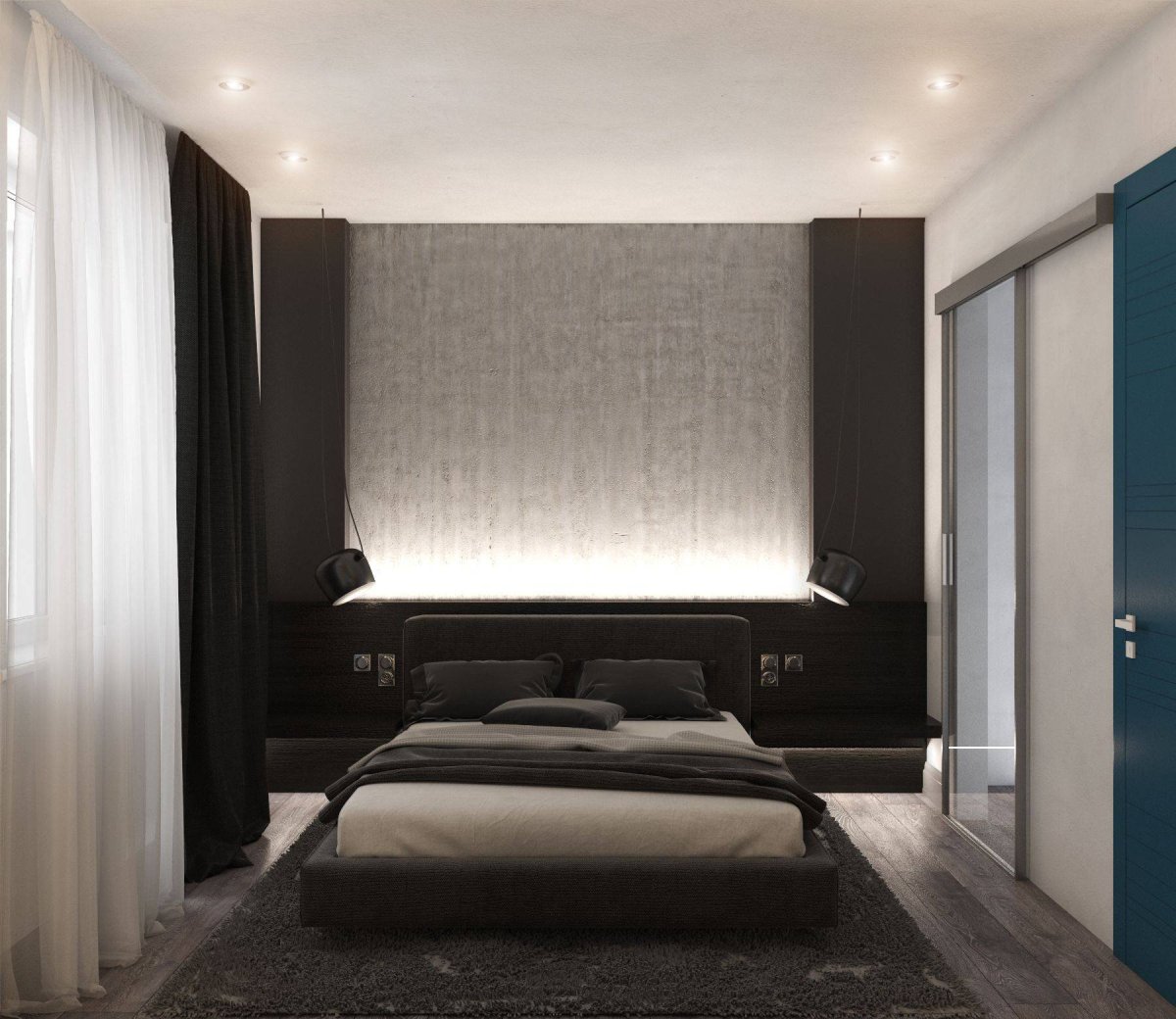 Выключатели возле кровати в спальне