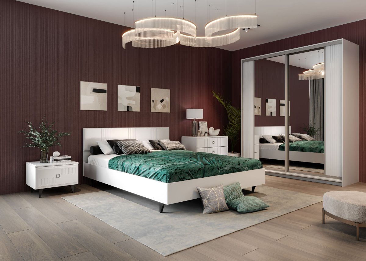 Спальный гарнитур Наоми белый глянец