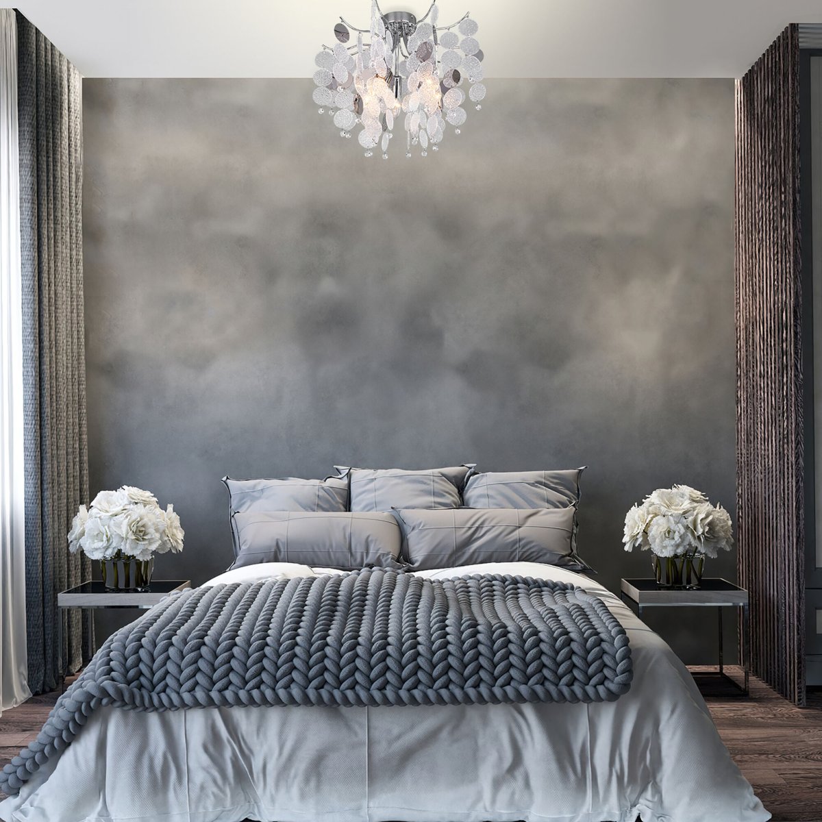 Спальня в сером тоне