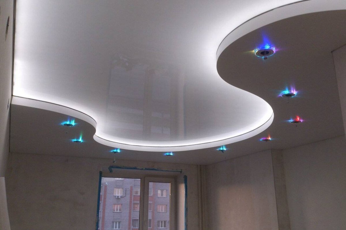 2х уровневый натяжной потолок