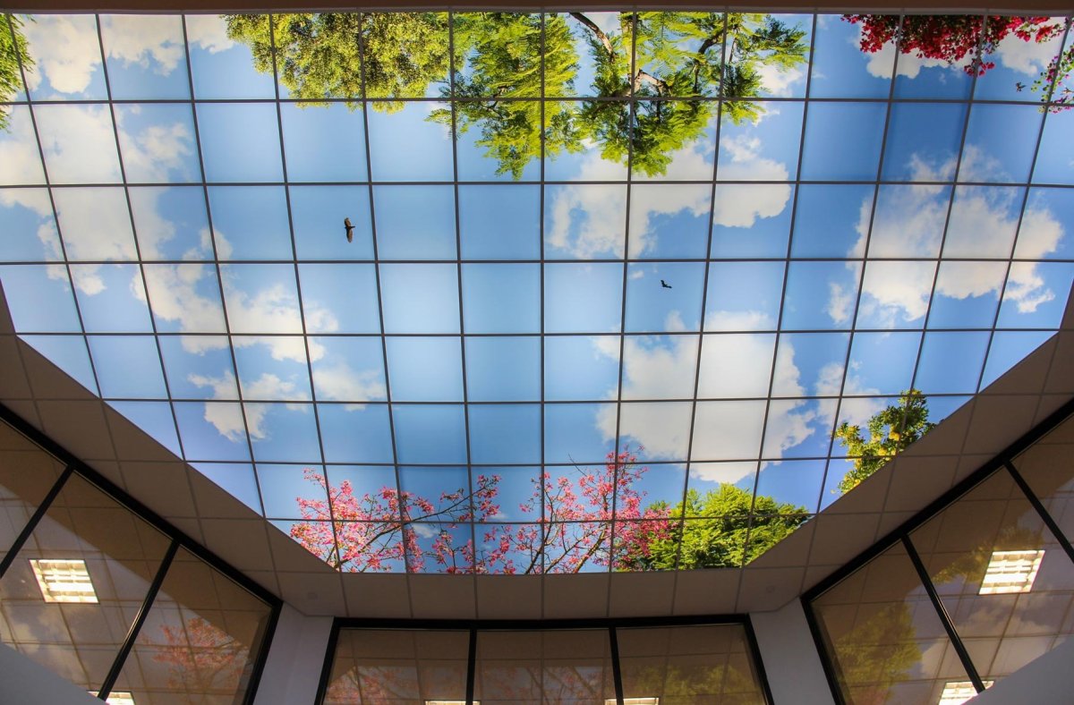 Подвесной стеклянный потолок