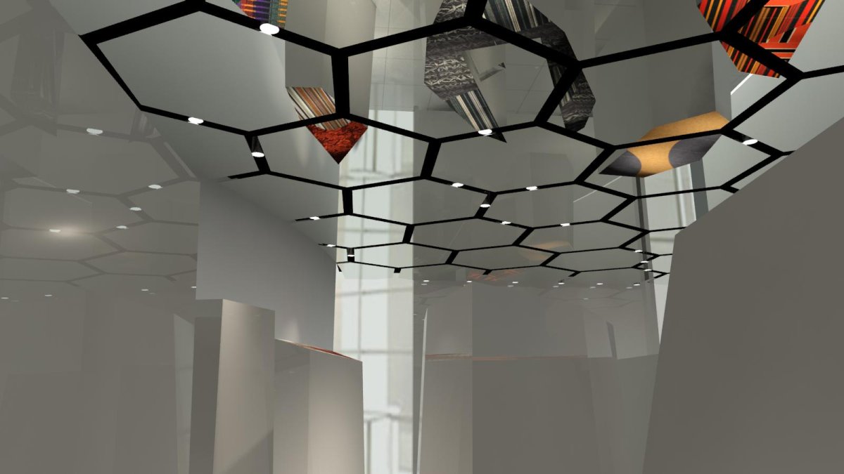 Потолок из зеркальных панелей