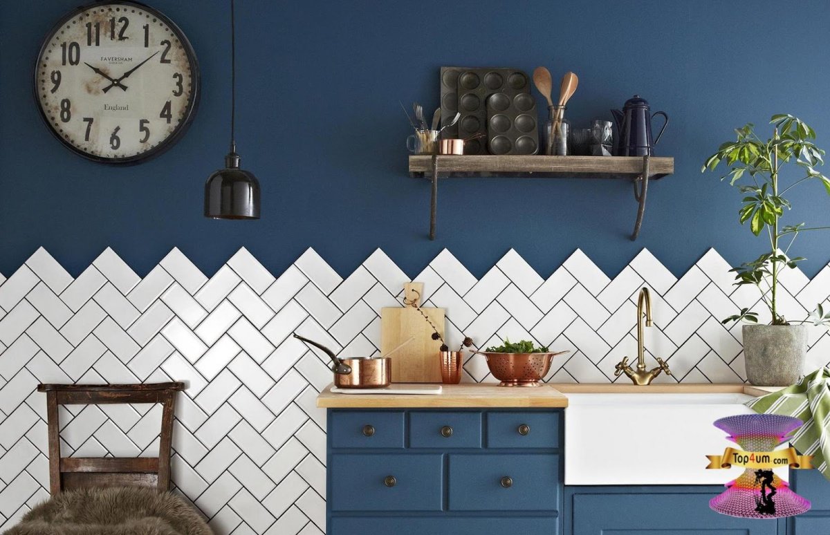 Kerama Marazzi плитка елочкой синяя