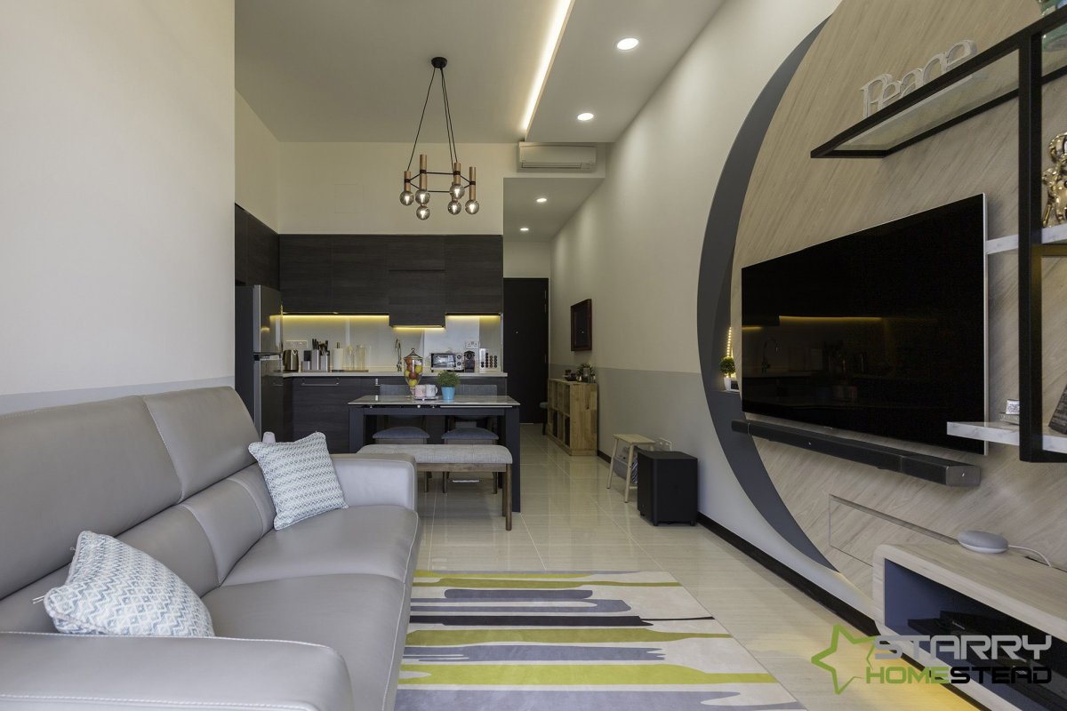 Расположение телевизора в кухне гостиной