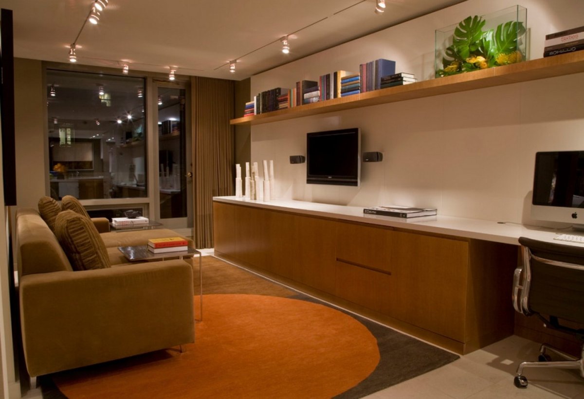 Современная гостиная со столом