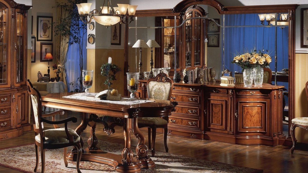 Красивая мебель для гостиной в старинном стиле