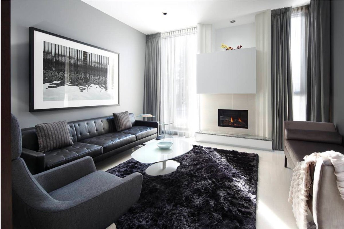 Гостиная в серых оттенках