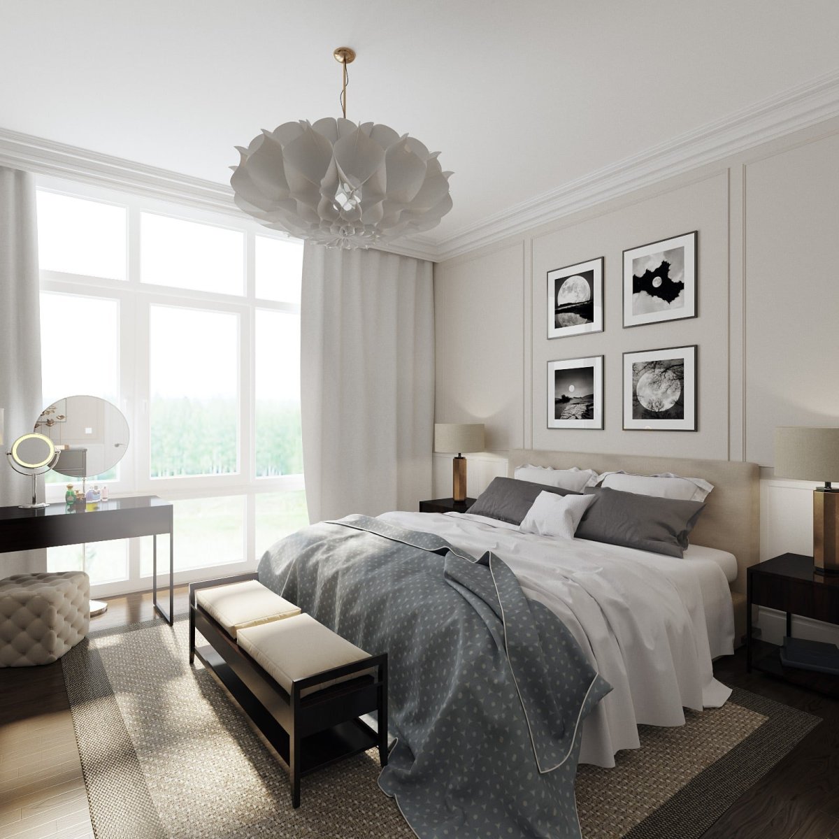 Американская Неоклассика спальня