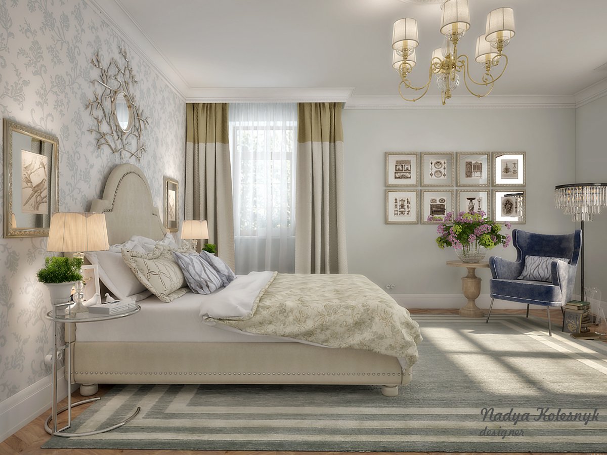 Спальня в стиле американской классики