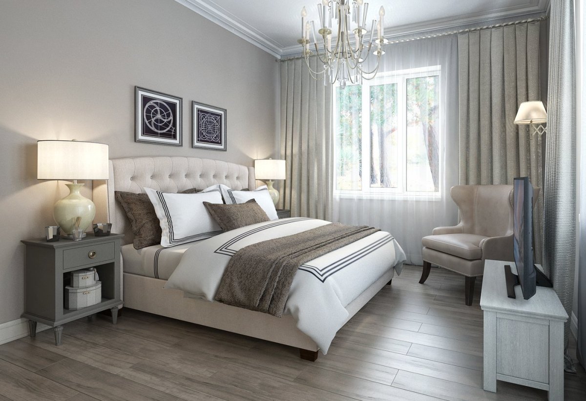 Неоклассика в интерьере спальни