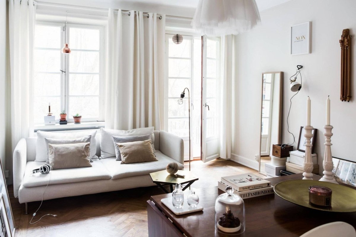Шторы в стиле Сканди для гостиной