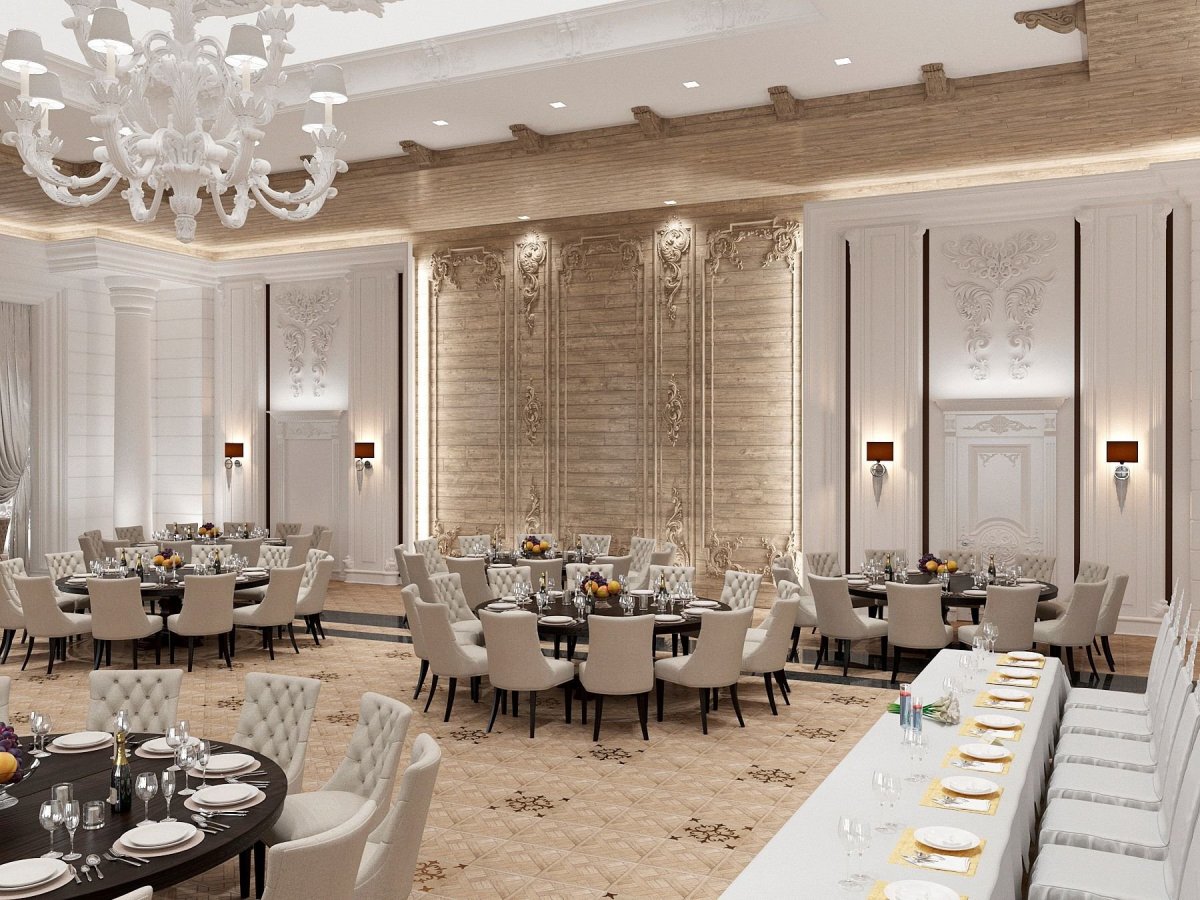 Современный интерьер банкетного зала