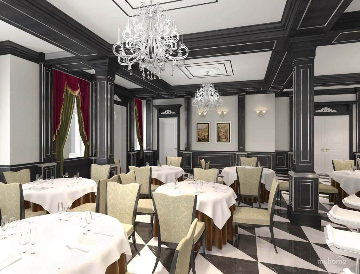 Неоклассика в интерьере кафе