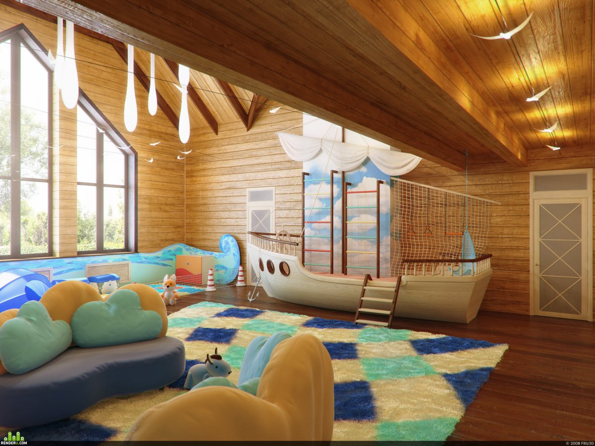 Игровой деревянный дом