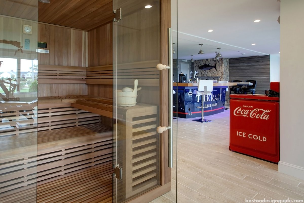 Интерьер бани в морском стиле