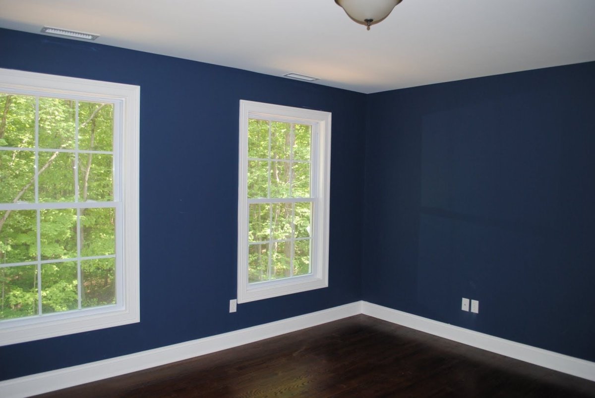 Краска для стен синяя матовая