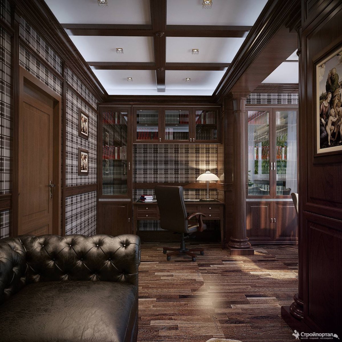 Классический кабинет в английском стиле