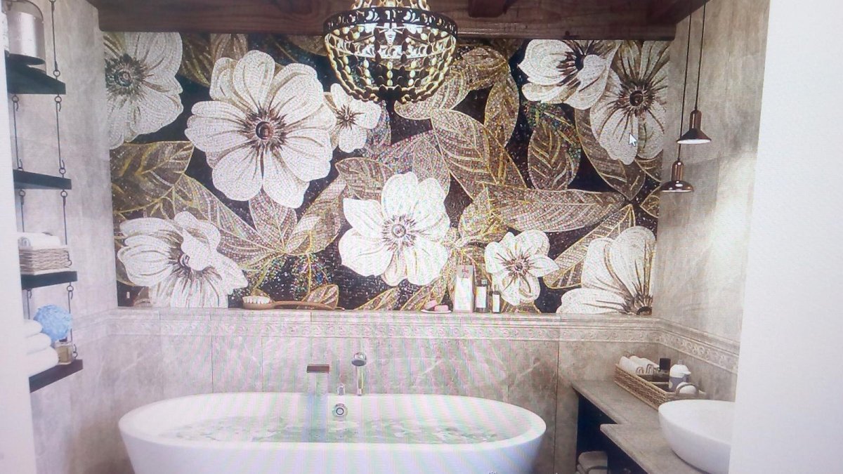 Панно в ванную комнату из плитки