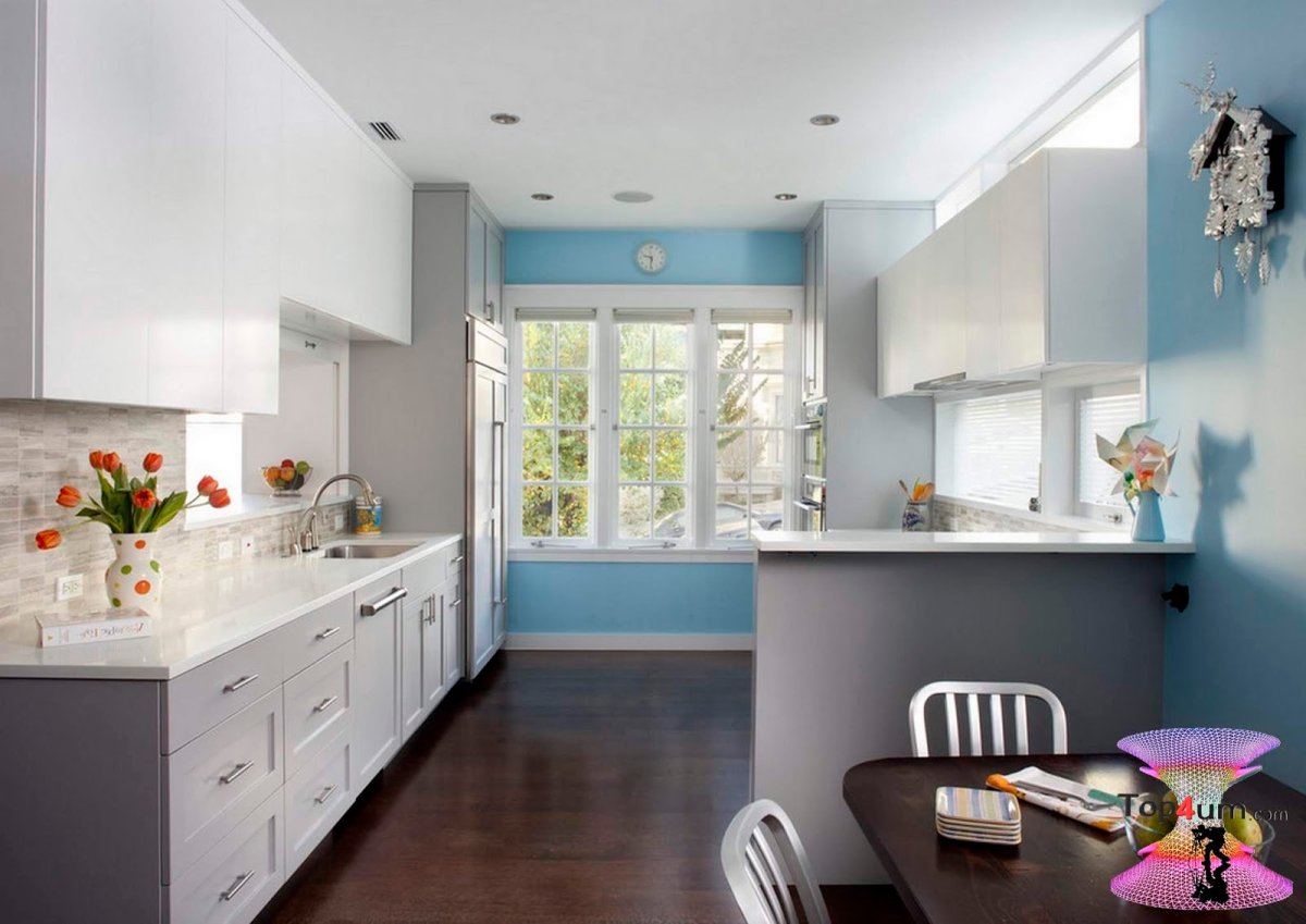 Кухня в голубых тонах