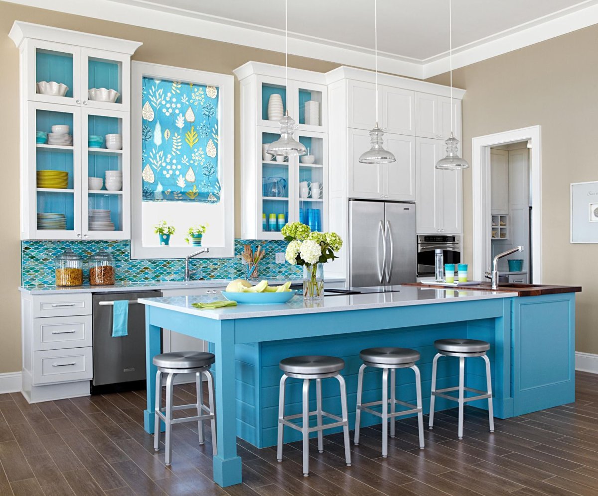 Кухня в голубом цвете