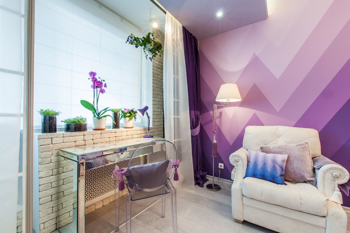 Фиолетовый цвет в интерьере